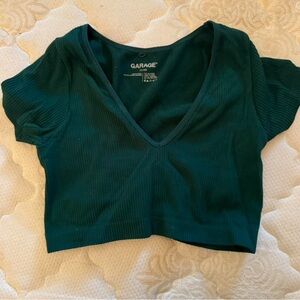 garage green crop top